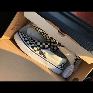 checkered slip on vans